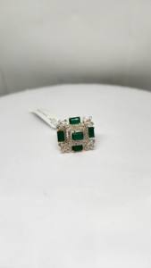 แหวนทอง 14K ดีไซน์ทันสมัยสำหรับสุภาพสตรี ประดับพลอยสีธรรมชาติ 2.75 กะรัต เพชร 0.69 กะรัต ชุบโรเดียม รับรองโดย IGI น้ำหนักรวม 6.33 กรัม คุณภาพสูง - Product Image 2