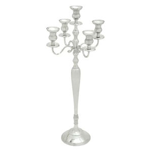 Candélabre en argent traditionnel 5 bougies bougeoir classique Design élégant dîner de mariage événement formel pièce maîtresse - Product Image 2