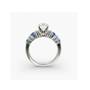 Anillo de Compromiso de Diamantes Personalizable de Plata de Diseño Elegante de Estilo Antiguo Inspirado en lo Vintage con un Toque de Joyería Atemporal - Product Image 1