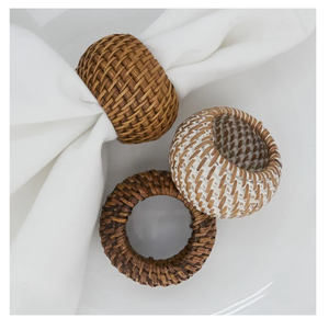 Servilletero de ratán Natural ecológico hecho a mano, accesorio de mesa rústico tejido, conjunto de decoración de boda para comedor - Product Image 3