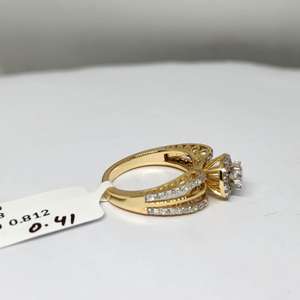 Bague de fiançailles solitaire en or jaune 14 carats avec diamant naturel VVS de 0,40 carat certifié IGI, nouvelle collection de luxe pour femmes, plaqué rhodium - Product Image 2