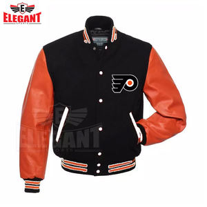 Vente en gros de vêtements de sport élégants en coton à la mode unisexe veste en cuir Letterman de baseball veste de baseball de haute qualité - Product Image 3