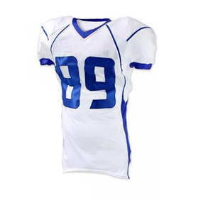 Vente en gros uniforme de football américain bleu et blanc personnalisé pour jeunes Acheter des uniformes de football pour les ensembles d'équipe - Product Image 5