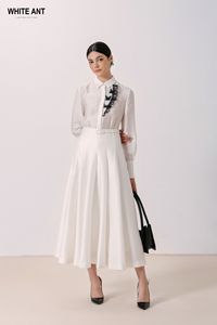 Chemisiers et chemises pour femmes blanches les plus vendues CHEMISE RÉGULIÈRE KELSEY à manches longues Taille S M L Vêtements d'été élégants pour femmes - Product Image 3