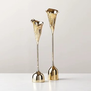 Venta directa de fábrica Portavelas de metal Calidad superior Tamaño personalizado Color dorado Regalos de inauguración de la casa Calidad fabulosa - Product Image 3