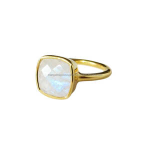 Welwish Handmade Smooth Gem Ring Oval Cabochon Amethyst Gems Ring 12x10 mm in Size Bezel Setting 925 Silver Ring - Product Image 2