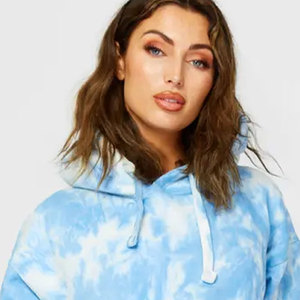 Sudadera con capucha corta de poliéster informal Oem 2024 para mujer, Top corto de alta calidad, Sudadera con capucha con estampado de logotipo personalizado, sudaderas con capucha de invierno - Product Image 5