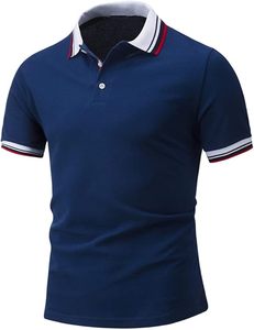 Chemise de golf unie en coton tricoté respirant pour homme, manches courtes, personnalisable avec logo, vente en gros - Product Image 5