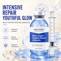 Ampoule de peptide de cuivre bleu en marque privée |   Fabricant de sérum au peptide GHK-Cu pour raffermir, hydrater et lutter contre le vieillissement cutané