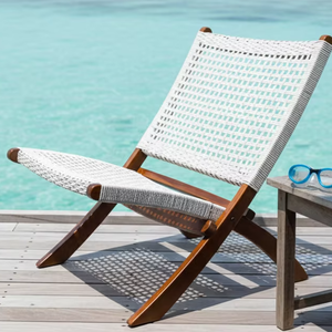 SOLOBEAT Modern Eco-Friendly Handwoven <b>Rattan</b> Leisure Lounge <b>Chair</b> with Wood Legs - Product Image 1