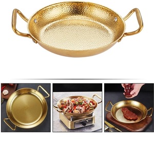 Plats et assiettes en acier inoxydable espagnol Poêle de cuisson antiadhésive Batterie de cuisine avec poignées pour cuisiner Camping Restaurants - Product Image 5