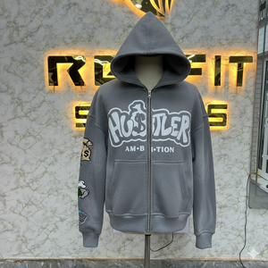 Préfet coupe Sport édition la plus demandée marron fermeture éclair à capuche imprimé fabriqué en usine pas cher prix sweats à capuche hommes hommes sweats à capuche - Product Image 4