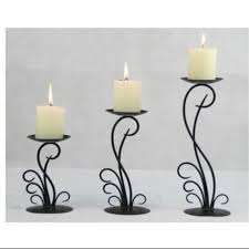 Bougie de pilier de fil de décoration de mariage de luxe avec des supports de lumière de thé de Base en métal - Product Image 5