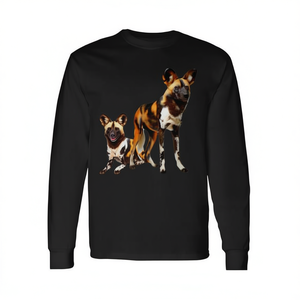 T-shirt à manches longues pour les amoureux des chiens, motif chiens peints africains - Product Image 2