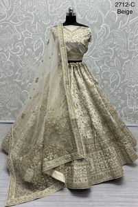 ชุดผ้าไหมปาร์ตี้ lehenga choli กับ dori เย็บปักถักร้อยแห้งเร็วและยืดได้ - Product Image 3