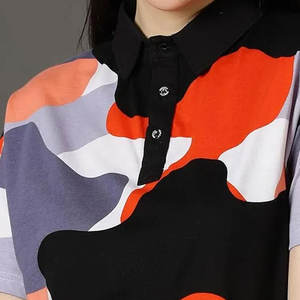 Grande taille respirant femme t-shirts en couleur verte goutte épaule O cou coton fait demi-manches Street Wear chemises - Product Image 3