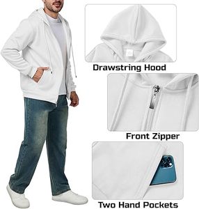 Sudaderas Casuales de Invierno para Hombre, Color Sólido, 100% Algodón, Felpa, Corte Regular, Secado Rápido y Transpirable, Ecológicas, con Bolsillo, Alta Calidad - Product Image 1