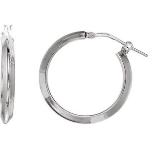 ต่างหูทรงห่วงแบบขอบคม ดีไซน์ทรงกระบอกสุดหรูสำหรับผู้หญิง - Product Image 1