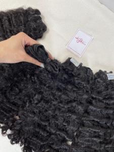 ผมหยิกดิบพม่าสานไม่ผ่านการแปรรูปเวียดนามเวอร์จินบราซิลผมสีดําธรรมชาติ 22 24 26 นิ้ว - Product Image 4