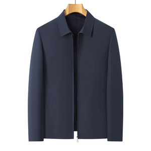 Luxe Heren Casual Jacks Met Rits Jas Geweven Loszittend Zakelijke Pak Werkjack Met Mode-Stijl - Product Image 1