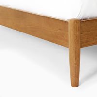 Lit en bois massif, style moderne, mobilier de chambre à coucher, couleur naturelle, style de lit du milieu du siècle pour la maison et les meubles d'hôtel