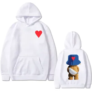 Haute qualité hiver français recadrée à capuche hommes impression numérique plaine teint polaire 100% coton sweats à capuche personnalisés - Product Image 2