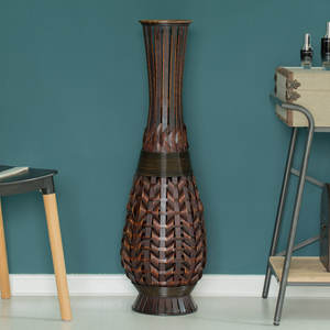 Jarrón de Piso de Madera Maciza DreamCraft, Hecho a Mano y Duradero, Decoración Elegante para el Hogar de Vietnam - Product Image 1