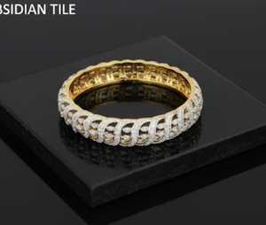 Trendy American Diamond High Gold Polish Full Stone 2 Brazaletes Set Elegante fiesta desgaste joyería para mujeres bodas y celebraciones - Product Image 3