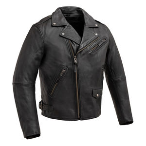 Veste en cuir en toile respirante personnalisée en gros mince tenue décontracté régulier avec col montant pour l'hiver veste en cuir pour hommes - Product Image 4