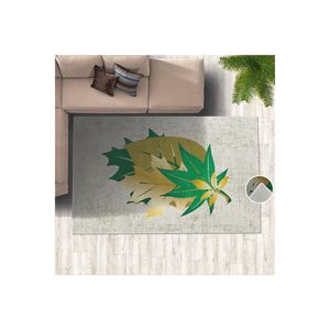 Jacquard imprimé numérique tapis Polyester matériel vert feuille Motif pour adolescent salon chambre Machine fait Rectangle carré - Product Image 3