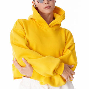 Precio bajo High Street 300GSM OEM/ODM Servicio Mujeres Crop Top Sudadera con capucha Ropa informal Recortada Moda Outwear Mujeres Sudadera con capucha - Product Image 2