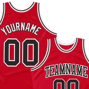 Camisetas de Baloncesto Personalizadas al 100% en Poliéster, Camisetas Deportivas Transpirables Rojas para Hombre al por Mayor - Product Image 2