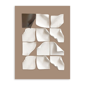 Relieve tridimensional con <span class=keywords><strong>cuero</strong></span> y <span class=keywords><strong>pintura</strong></span> colgante de estilo crema, <span class=keywords><strong>pintura</strong></span> de entrada de diseñador de alta gama. - Product Image 5