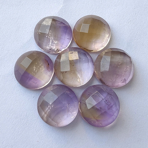 Increíble calidad Natural ametrino forma redonda Checker Cut piedras preciosas parte posterior plana calibrada al por mayor, tamaños personalizados disponibles - Product Image 2