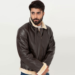 Beau look vêtements élégants prix réduit veste en cuir pour hommes tenue à la mode facile à porter veste en cuir de vachette - Product Image 6
