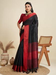 Haute Sur Demande Design Moderne Khadi Soie Brute Avec Tissage Soie Saree Fabricant Et Fournisseur De L'Inde - Product Image 4