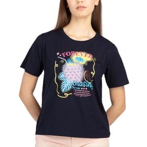 Camiseta informal de verano con cuello redondo para mujer, 100% de algodón, transpirable, de punto, de secado rápido, con estampado, anticontracción, botón antibolitas - Product Image 1