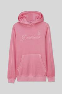 บริการ OEM เสื้อฮู้ดดี้ผู้หญิงสีชมพูทรงโอเวอร์ไซส์สำหรับฤดูหนาว ปักลาย ตกแต่งไหล่ตก ทรงหลวม สไตล์ไฮสตรีท ผ้ากันยับ ระบายอากาศได้ดี - Product Image 5