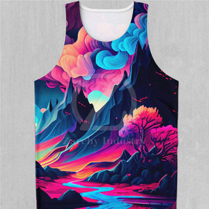 Camiseta sin Mangas Sublimada para Hombre, Venta Directa de Fábrica, Tejido de Alta Calidad, Transpirable, de Secado Rápido, Algodón/Poliéster, para Gimnasio y Ejercicio - Product Image 3
