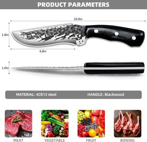 Couteau de cuisine en acier inoxydable fait main sur mesure avec manche en bois et gaine en cuir fin couteau Damas de la vie de chef - Product Image 2