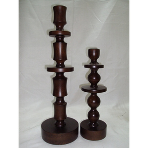 Bougeoir en bois de haute qualité enduit d'émail noir, porte-bougie en bois Vintage de styliste de vaisselle - Product Image 6