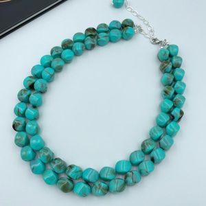 Collar de cuentas de vaquera estilo occidental hecho a mano color turquesa para mujer - Product Image 4