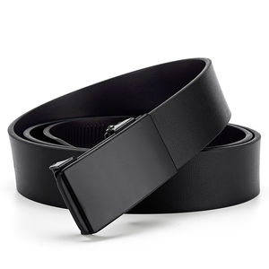 Cinturón de Cuero Personalizado para Hombre, Hebilla Metálica Automática, Diseño sin Dientes, Transpirable - Product Image 3