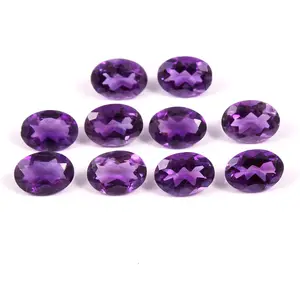 紫色紫水晶切割石松散宝石定制批发价格透明水晶饰品制作