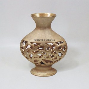 Les plus exigeants de haute qualité plaqué or Antique élégant Designer métal fleur Vase Table pièce maîtresse et fournitures de décoration - Product Image 4