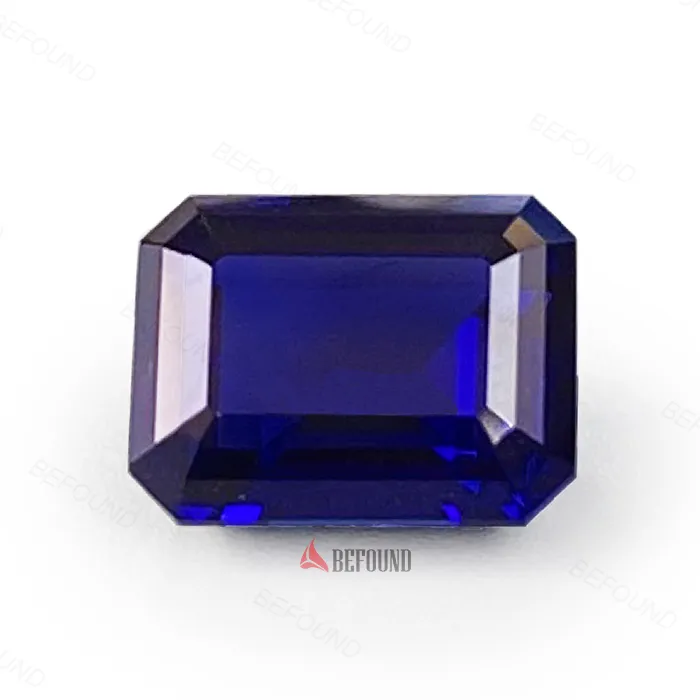 Vendita diretta 8x10mm Royal Blue Sapphire Loose Emerald Cut Lab creato zaffiro blu per gioielli