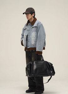 Veste en jean personnalisée de haute qualité pour homme STITCHMODE, style vintage streetwear, effet délavé, coupe-vent, motif imprimé unique - Product Image 5