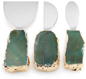 Ensemble de couteaux à fromage en acier inoxydable 18/8 avec manche en agate, design moderne, couverts de table pour la maison et les restaurants, directement de l'usine - Product Image 1