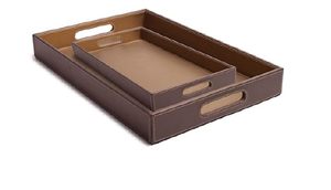Vintage Crafts Classic Rectangle Leather Tray with Stand Eco-Friendly Customizable Thickness for Hotel and Home Decor - Product Image 5