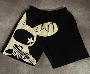 Short de survêtement d'été pour hommes à la mode High Street Fashion Short de survêtement en coton respirant imprimé graphique avec poches pour hommes - Product Image 1